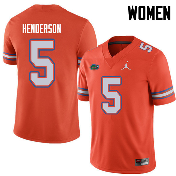 Jordan Brand Women #5 CJ Henderson Florida Gators College Football Jerseys Sale-Orange - Click Image to Close